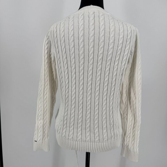 Tommy Hilfiger Womens Fisherman 3D All Over Cable Knit Sweater Crewneck Size L - Picture 6 of 7
